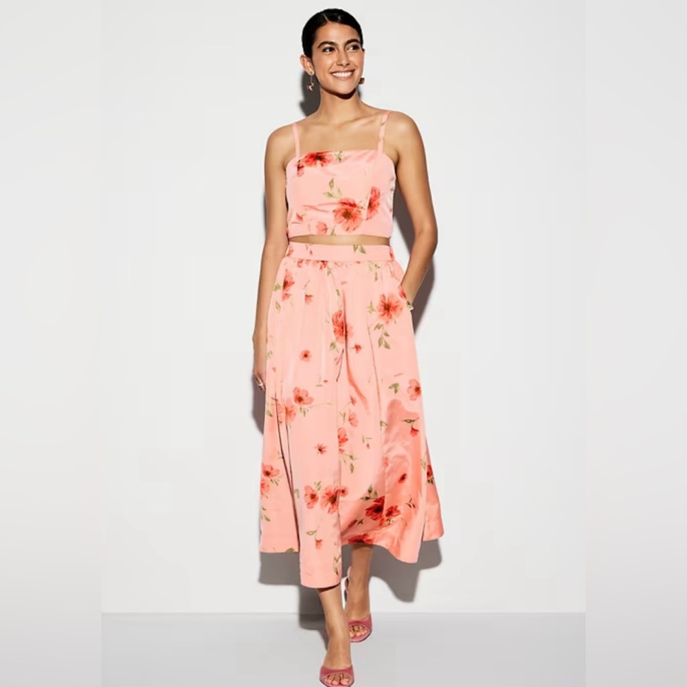 Old Navy High Waisted Floral Midi Skirt/ Size- XS